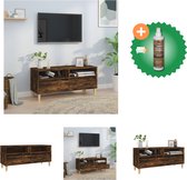vidaXL Tv-meubel 100x34-5x44-5 cm bewerkt hout gerookt eikenkleurig - Kast - Inclusief Houtreiniger en verfrisser