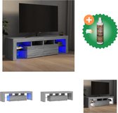 vidaXL Tv-meubel met LED-verlichting 140x36-5x40 cm grijs sonoma eiken - Kast - Inclusief Houtreiniger en verfrisser