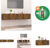 vidaXL Tv-meubelen 2 st 80x30x30 cm bewerkt hout gerookt eikenkleurig - Kast - Inclusief Houtreiniger en verfrisser