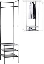 All Items 4 you - Kledingrek + 3 Etages 45X45X180 Cm Zwart - Metaal kledingrek - Zwart kledingrek