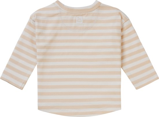 Noppies Unisex Tee Bhisho long sleeve stripe Unisex T-shirt - Biscotti - Maat 80