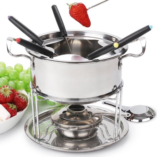 Le Creuset 600200006 Fondueset, geëmailleerd gietijzer, met verstelbare brander en 6 vorkjes, voor kaas/chocolade/vlees, 1,6 liter, kersenkleur Le Creuset 600200006 Fondueset, geëmailleerd gietijzer, met verstelbare brander en 6 vorkjes, voor kaas/chocolade/vlees, 1,6 liter, kersenkleur