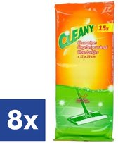 Cleany vochtige vloerdoekjes - 8 x 15 stuks