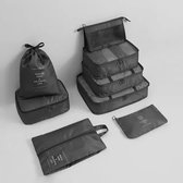Avoir Avoir®-Sacs de rangement de voyage-8 pièces-Toile-imperméable- Zwart valise-organisée