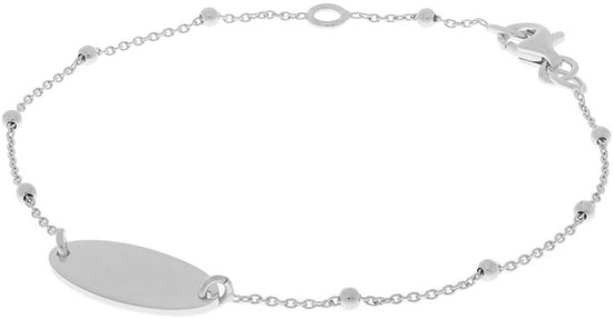 Glow 104.2383.15 Dames Armband - Schakelarmband - Sieraad - Zilver - 925 Zilver - Anker - 18 mm breed - 19 cm lang