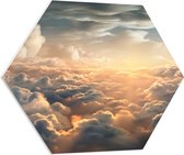 PVC Schuimplaat Hexagon - Wolken - Lucht - 70x60.9 cm Foto op Hexagon (Met Ophangsysteem)