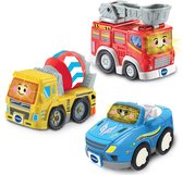 VTech Toet Toet Auto's - Trio Pack Collin Cabrio, Sepp Cementwagen, Bram Brandweer - Speelfiguur - Speelgoed Auto - Interactief Babyspeelgoed - Vanaf 1 jaar