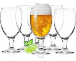 Glasmark Bierglazen - 6x - op voet - 500 ml - glas - speciaal bier