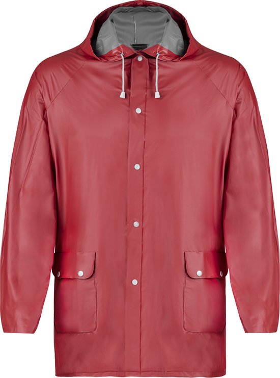 Regenjas - Regenponcho - Regenkleding - Voor dames en heren - PVC - Rood