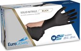 Voordeelverpakking handschoenen 3 x Eurogloves solid-nitrile poedervrij zwart - Medium 100 stuks