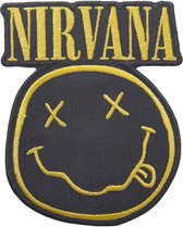 Nirvana - Logo & Happy Face Patch - Zwart/Geel