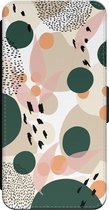 Apple iPhone 14 Pro book case cuir - Imprimé abstrait - Étui portefeuille - Impression / Illustration - Beige