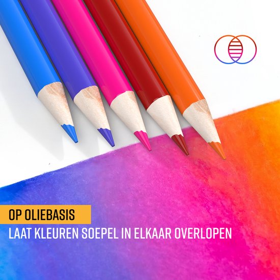 WUFANC 72 kleurpotloden voor volwassenen - kleurpotloden set met draagbare opbergdoos - 72 stuks kleurpotloden voor volwassenen voor kunstschool, kunststudio