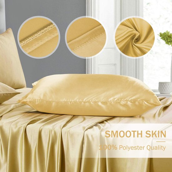 Kussensloop - superzachte \ Bedding Kussensloop - Home Kussenhoes Deco Kussenovertrek Set Gold 50x76cm