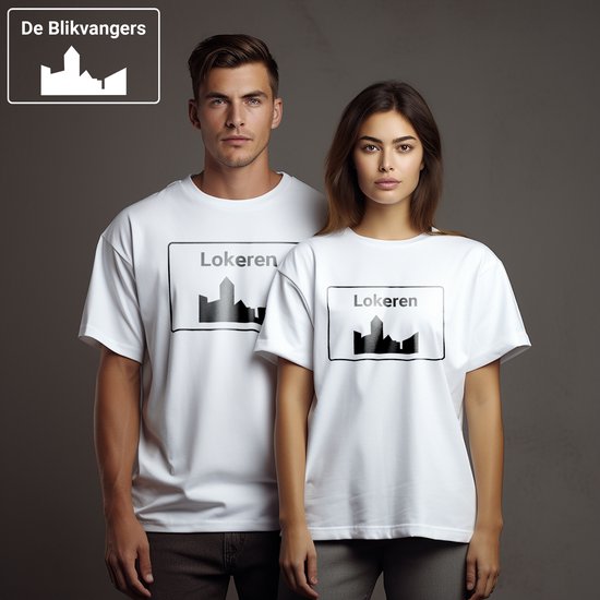 De Blikvangers - T-Shirt WIT - Stad - LOKEREN - UNISEX