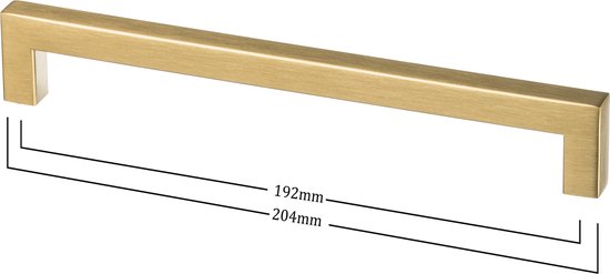 Ostiumhome® Mat Gouden Handgreep - 192mm/204mm/12mmX12mm/32mm - Keuken greep - kast grepen