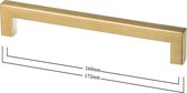 Ostiumhome® Mat Gouden Handgreep - 128mm/140mm/12mmX12mm/32mm - Keuken greep - kast grepen