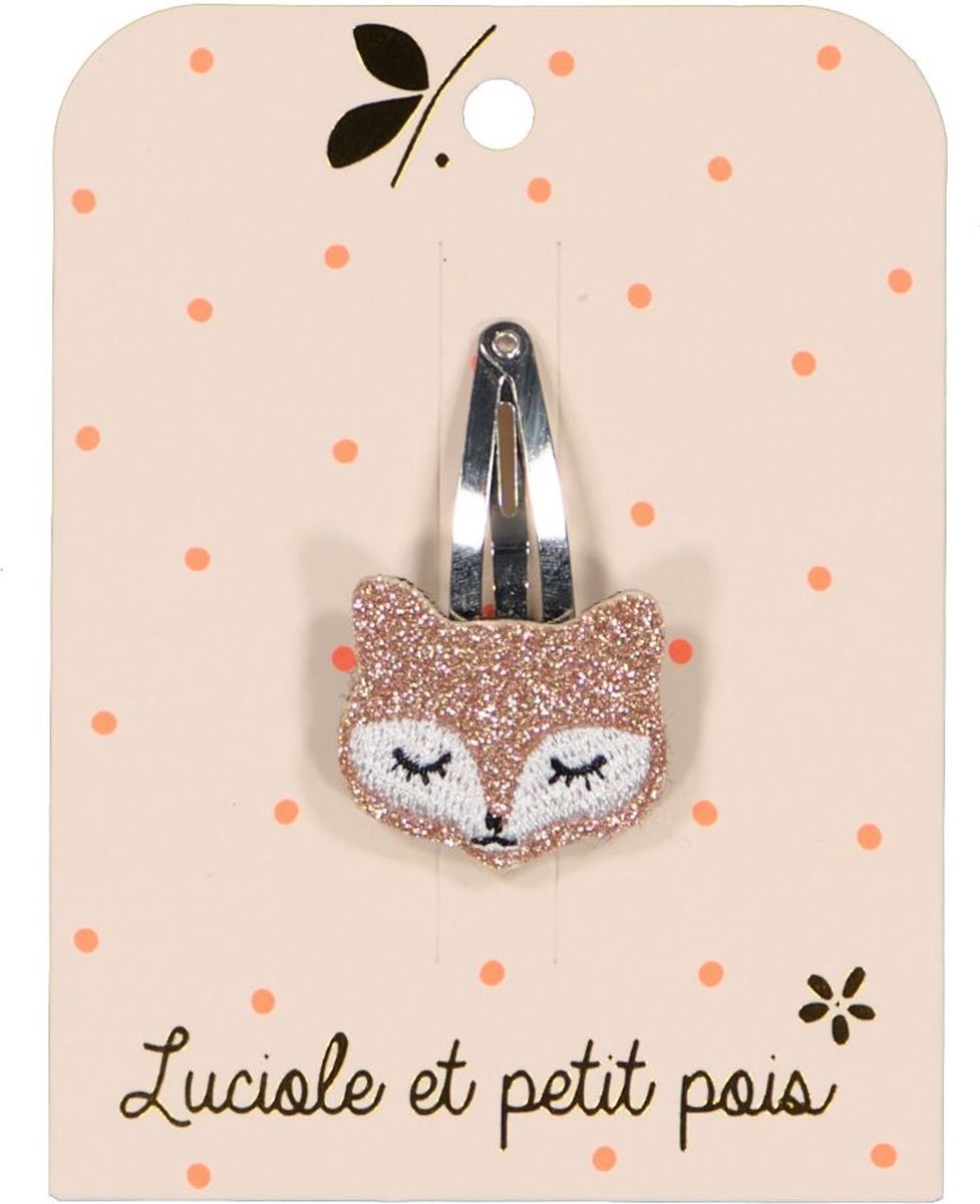 Luciole Et Petit Pois | Haarknipjes | Haarspeldjes | Glitter | Vos Roze | 4cm | 1 Stuk