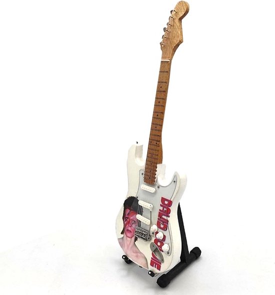 Mini Gitaar David Bowie 25cm Miniature- Guitar-Mini -Guitar- Collectables-decoratie -gitaar-Gift--Kado- miniatuur- instrument-Cadeau-verjaardag