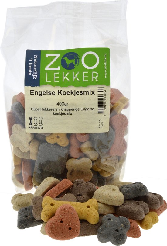 Foto: Zoolekker engelse koekjesmix hondenkoekjes 400 gram