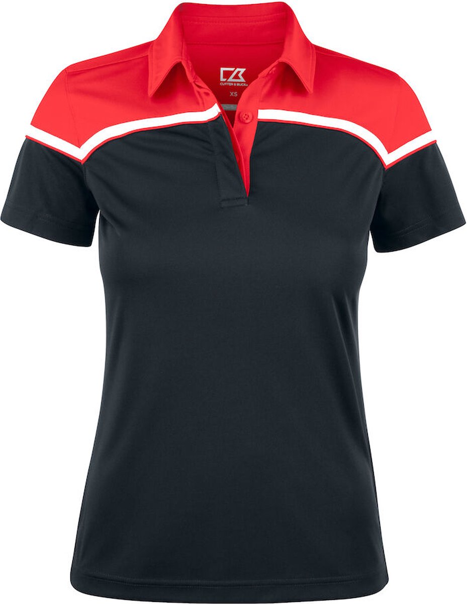 Cutter & Buck Seabeck Polo Dames 354429 - Zwart/Rood - XXL