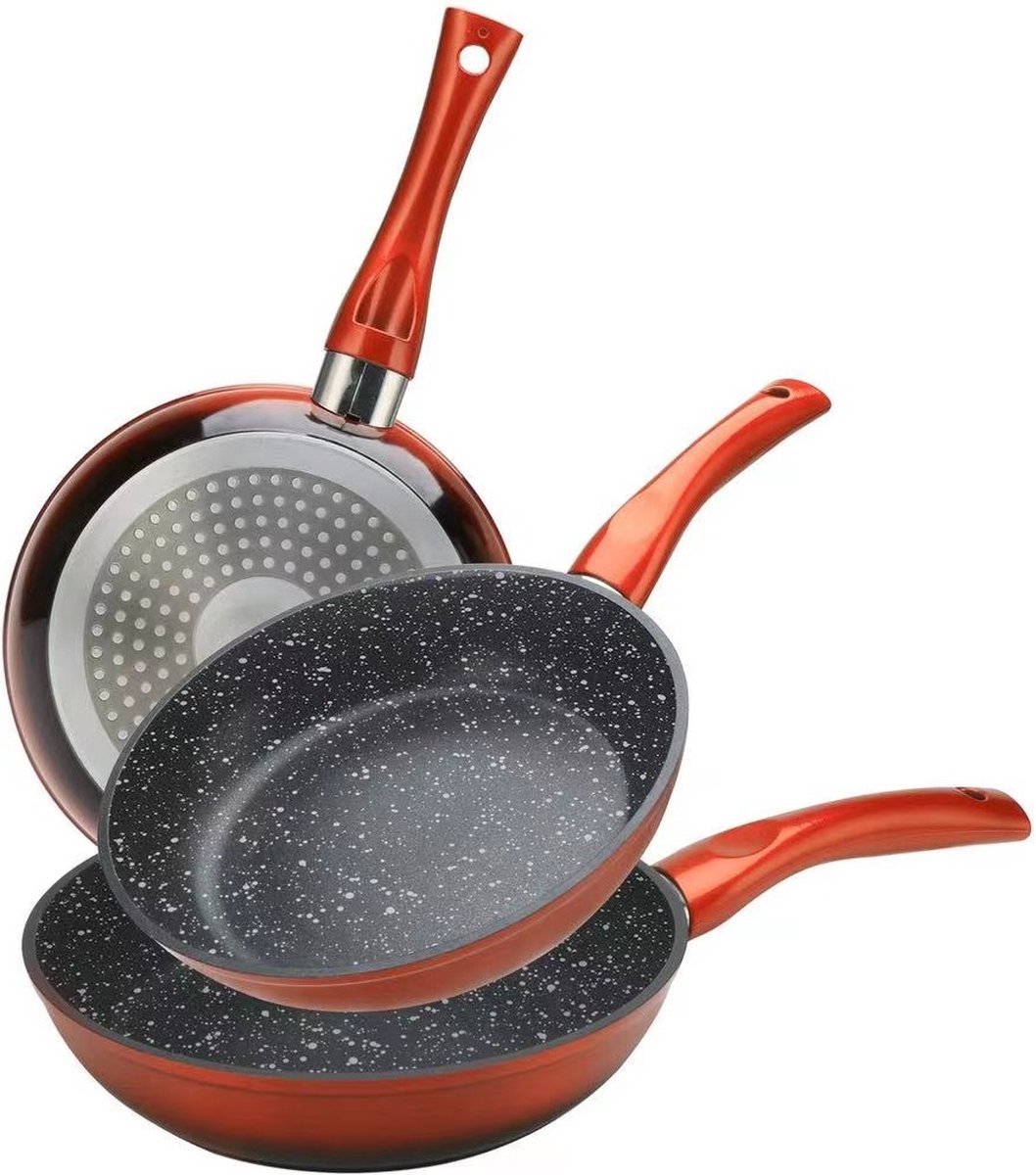 Koekenpannenset Babij Cooking CF-FA03 3-delig rood