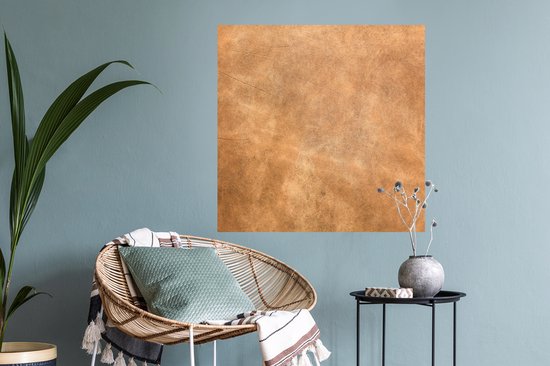 Muurstickers - Sticker Folie - Leer - Structuur - Lederlook - Bruin - 80x80 cm - Plakfolie - Muurstickers Kinderkamer - Zelfklevend Behang - Zelfklevend behangpapier - Stickerfolie