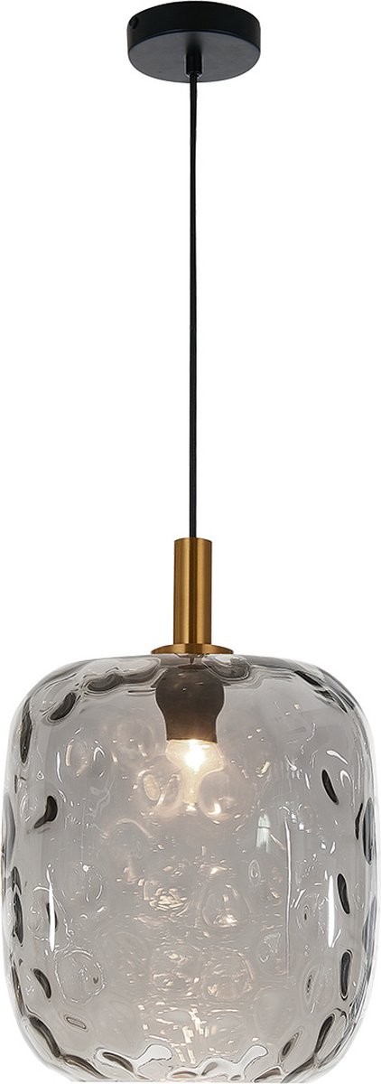 Fantasia Astrid hanglamp large E27 zwart, asgrijs glas