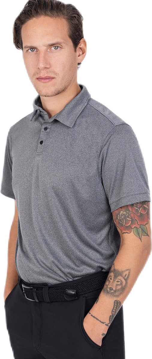 Func Factory mannen Poloshirt Mac grijs melange maat XL van Func Factory — afbeelding 4