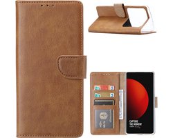 Portemonnee Book Case Hoesje Geschikt voor: Xiaomi Mi 12S Ultra - Lichtbruin