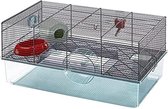 Hamsterkooi - Hamster kooi -Hamster huisje - Hamster bodembedekking - 60 x 36,5 x 30 cm - Zwart
