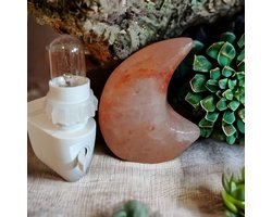 foto van Zoutlamp nachtlampje - stopcontact - maan - oranje - kind - baby - cadeau - kado