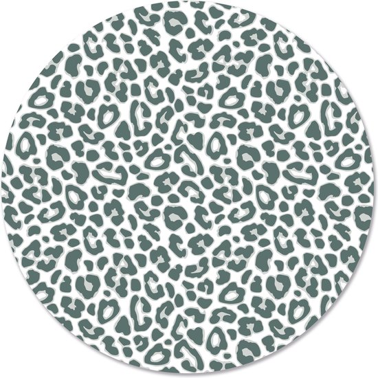 Label2X - Muurcirkel leopard green - Ø 80 cm - Forex - Multicolor - Wandcirkel - Rond Schilderij - Muurdecoratie Cirkel - Wandecoratie rond - Decoratie voor woonkamer of slaapkamer
