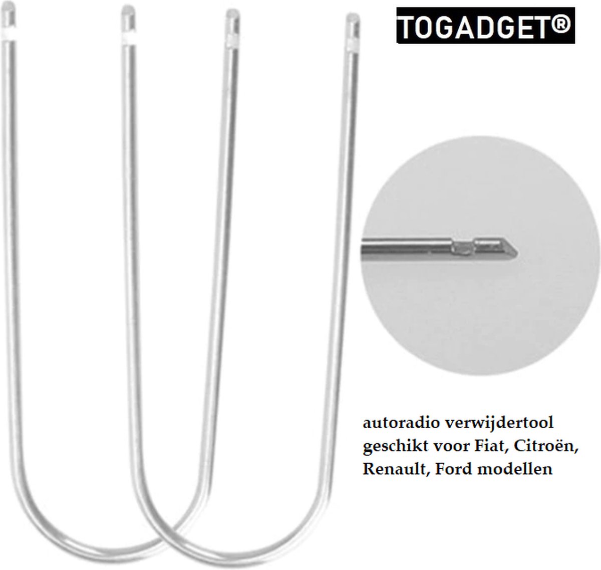 Togadget® - Autoradio removal tool - Removal tool geschikt voor Fiat, Citroën, Renault, Ford modellen