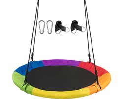 JAXY Nestschommel - Schotelschommel - Kinderschommel - Babyschommel - Kinderschommel Buiten/Binnen - Buitenspeelgoed - Hangschommel - Nest Schommel - 100 cm - Tot 408 kg