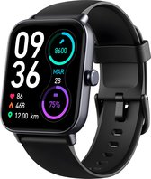 Maoo Boost 2 Smartwatch Dames & Heren - Geschikt voor Whatsapp en Volledige Belfunctie - Android & iOS - Sporthorloge - Hartslag, Bloedsaturatie, Slaapmonitor - Stappenteller, Calorieënteller - Waterdicht - Zwart
