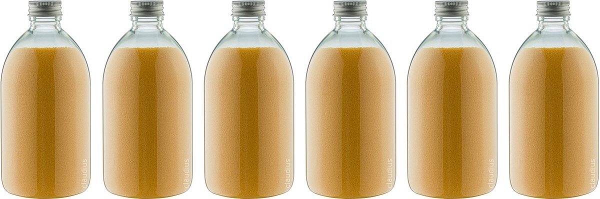 Goedkoopste Scrubzout Appel-kaneel - 650 gram - Fles met aluminium dop - set van 6 stuks - Hydraterende Lichaamsscrub