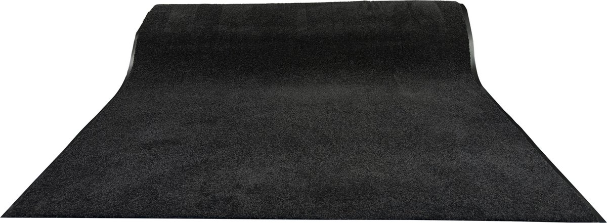 JYG Deurmat binnen - 120x450cm - CLEANWASH ZWART - Belgische Droogloopmat in Extra Grote Maten – Superabsorberend Polyamide, Antislip Vinyl Rug, 3 Kleuren, Diverse Lengtes en Breedtes – Luxe Afwerking in Eigen Atelier