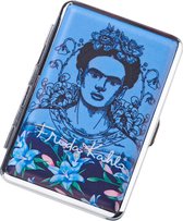 Boîte à cigarettes Frida Kahlo - Farida Blauw Metal - 16 cigarettes - Sous licence officielle - Porte-cigarette de Luxe - Haute qualité
