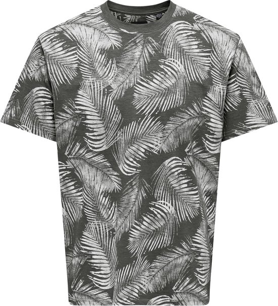 ONLY & SONS ONSPERRY LIFE REG LEAF AOP SS TEE NOOS T-shirt pour homme - Taille XL