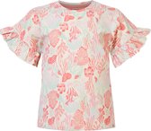 Noppies Girls Tee Estelle short sleeve all over print Meisjes T-shirt - Whitecap Gray - Maat 104