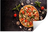Muurstickers - Sticker Folie - Pizza - Groente - Kruiden - Keuken - Industrieel - 60x40 cm - Plakfolie - Muurstickers Kinderkamer - Zelfklevend Behang - Zelfklevend behangpapier - Stickerfolie