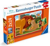Ravensburger puzzel The Lion King - Twee puzzels - 24 stukjes - kinderpuzzel
