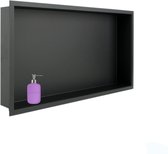 Douchenis - Inbouwnis - Zwart mat - 60x30x7cm - inbouwkast badkamer of douche