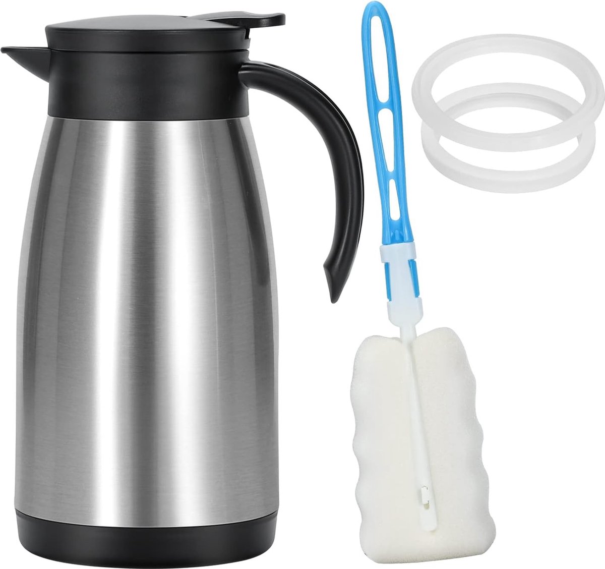Pichet Isotherme Leifheit Columbus 1L - Verre Double Paroi - Garde Chaud 12h/Frais 24h - Rouge