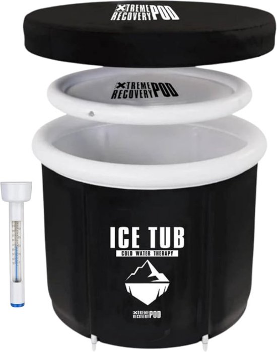 Hoogwaardig Ijsbad – voor Atleten – Zitbad – Ice Bath – met Deksel – Cryotherapie - Zwart