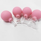 Go Go Gadget - Cellulite Massage Cupping Set - 4 Glazen Pods voor Spierherstel - Roze Volledige Set