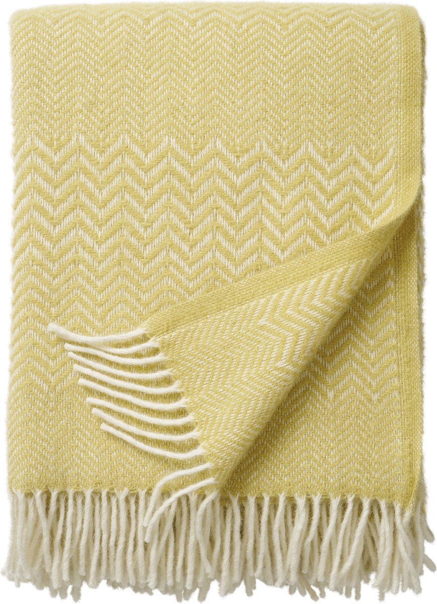 Klippan wollen plaid Zigzag geel