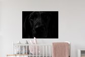 Muurstickers - Sticker Folie - Hond - Huisdier - Zwart - 80x60 cm - Plakfolie - Muurstickers Kinderkamer - Zelfklevend Behang - Zelfklevend behangpapier - Stickerfolie