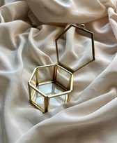 Deco by Dana - Glazen Ringendoosje - Hexagon - Goud